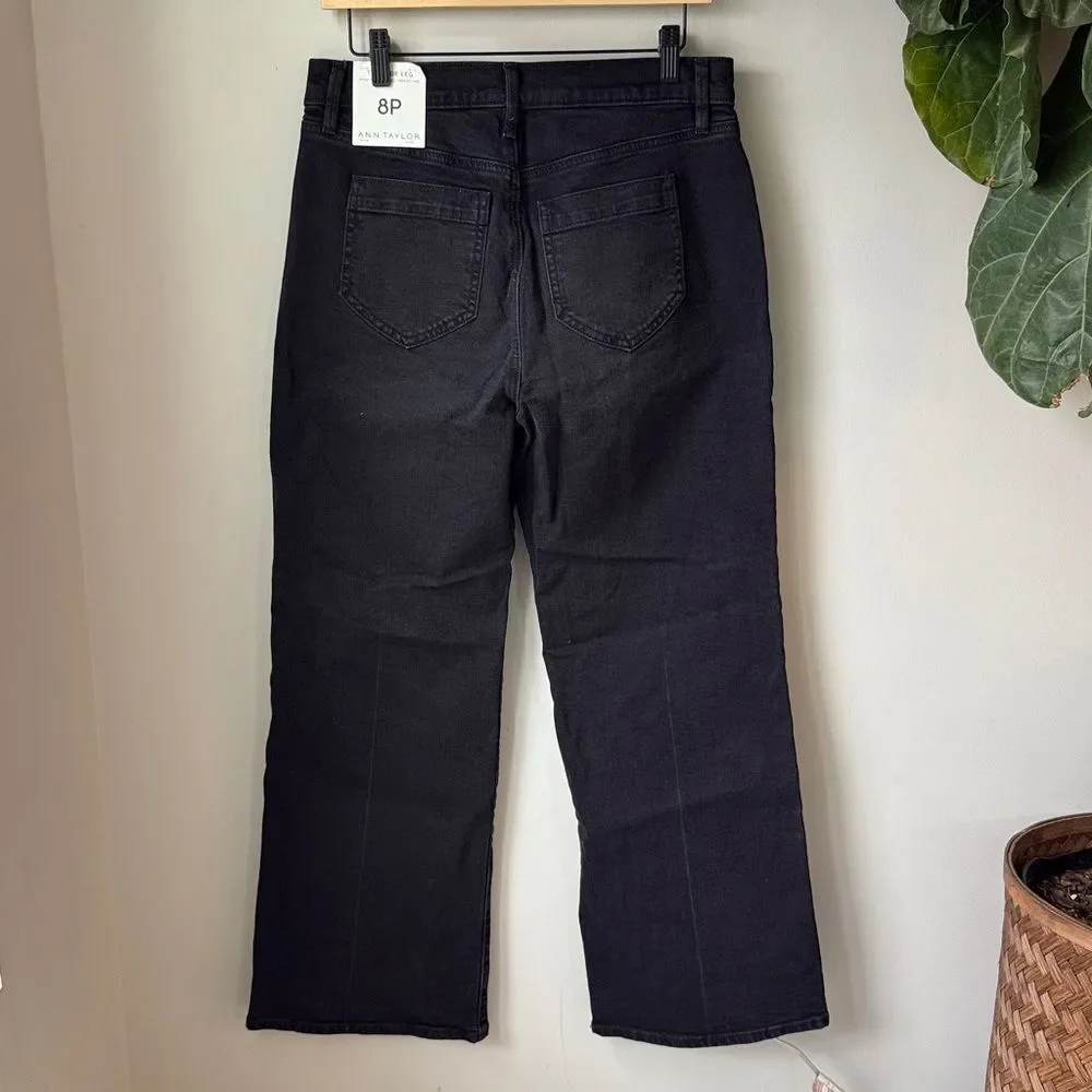 Ann Taylor Black The Wide Leg High Waist Perfect Pocket Jeans - Picture 3 of 4